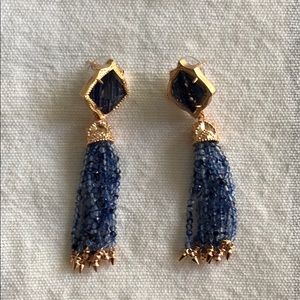 Blue Kendra Scott statement tassel earring